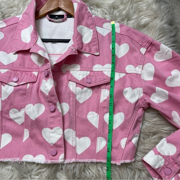 Lazy Oaf All My Hearts Cropped Jean Jacket - Picture 9 of 11